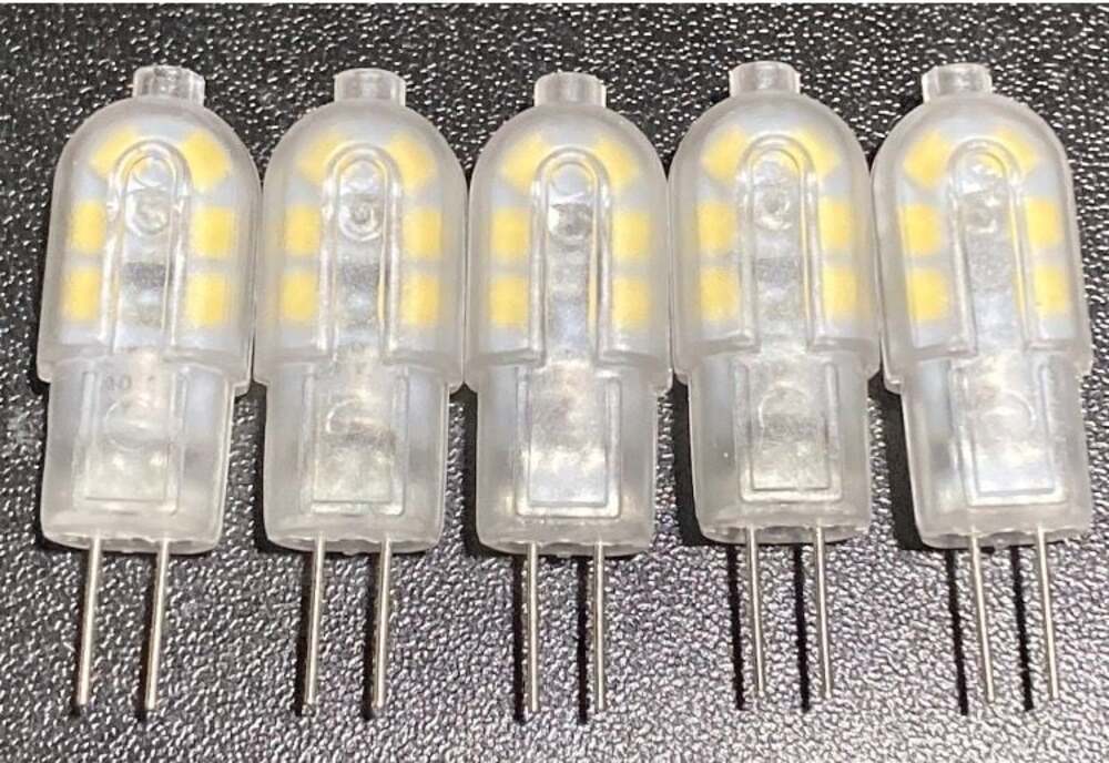 G4 LED Light Bulbs Transparent Shell Bi-Pin Base Landscape Replacement Bulbs 5Pk